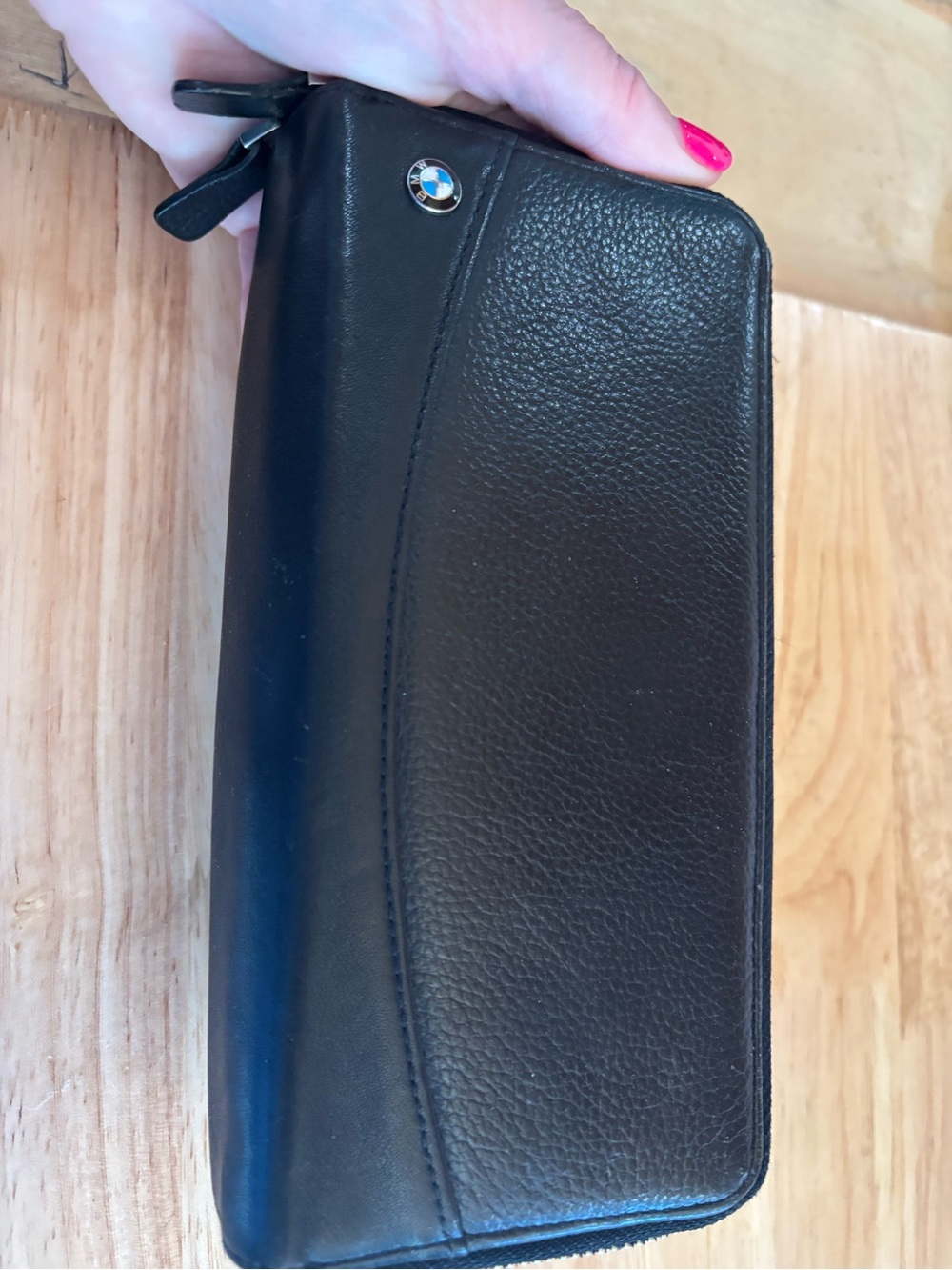 BMW Black Leather Wallet with Roundel Emblem